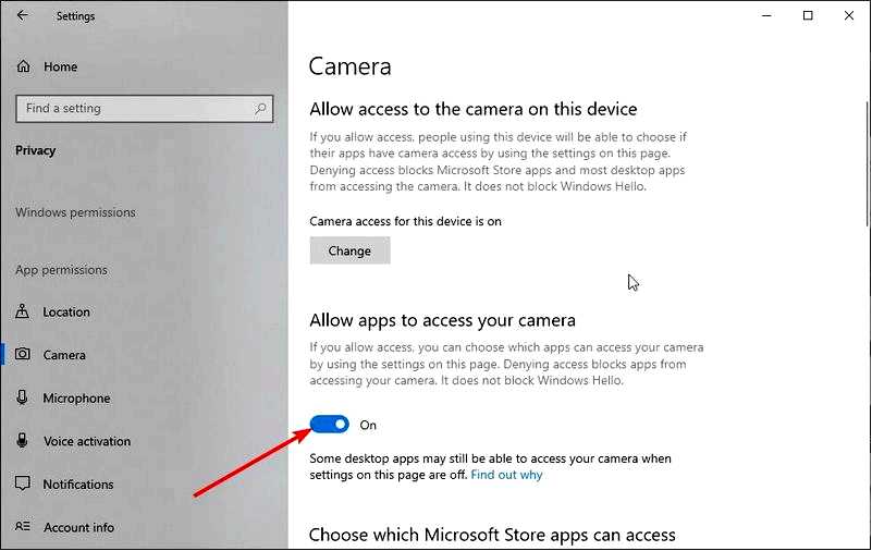 Устранение проблемы использования камеры другим приложением в Windows 1011