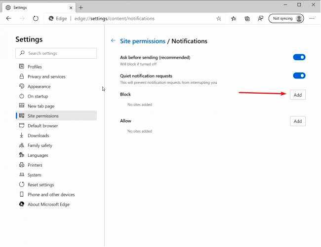 Как включить тихие запросы на уведомления в Microsoft Edge