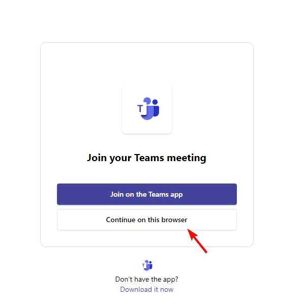 Как присоединиться к собранию Microsoft Teams без учетной записи