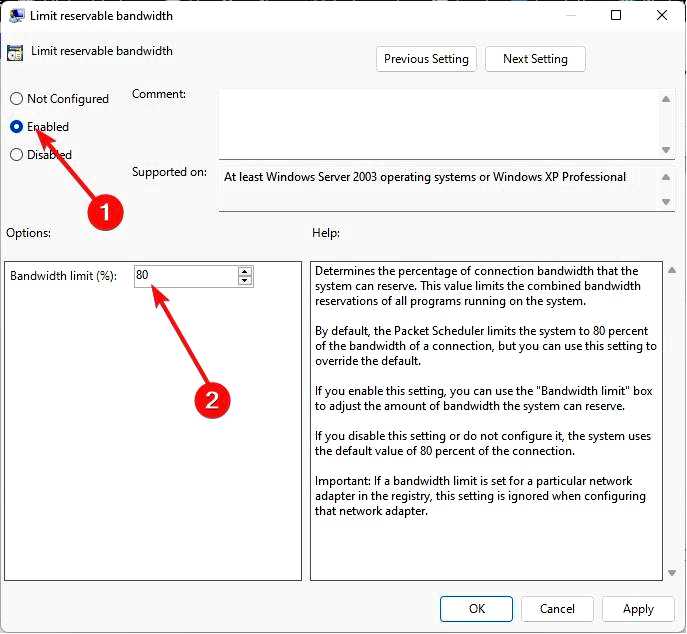 Как ограничить или изменить пропускную способность в Windows 11