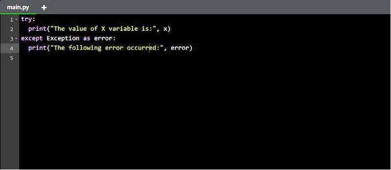 Как попытаться вывести ошибку в Python