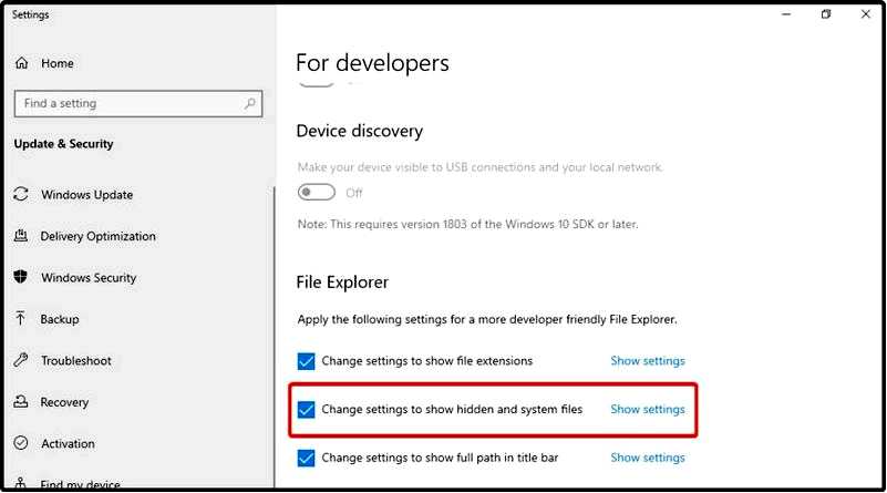 5 Простых способов показать скрытые файлы в Windows 10