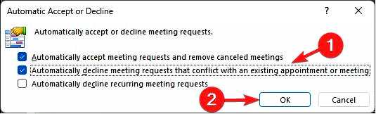 Как автоматически принимать или отклонять приглашения на встречи в Outlook