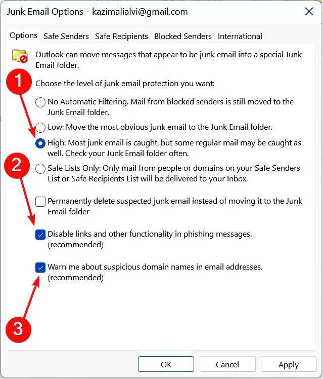 Outlook не блокирует нежелательную почту 3 простых способа фильтрации писем