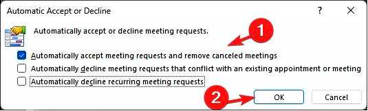 Как автоматически принимать или отклонять приглашения на встречи в Outlook