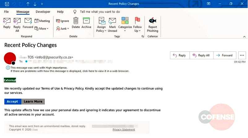 Новая фишинговая афера похищает учетные данные для входа в Office 365