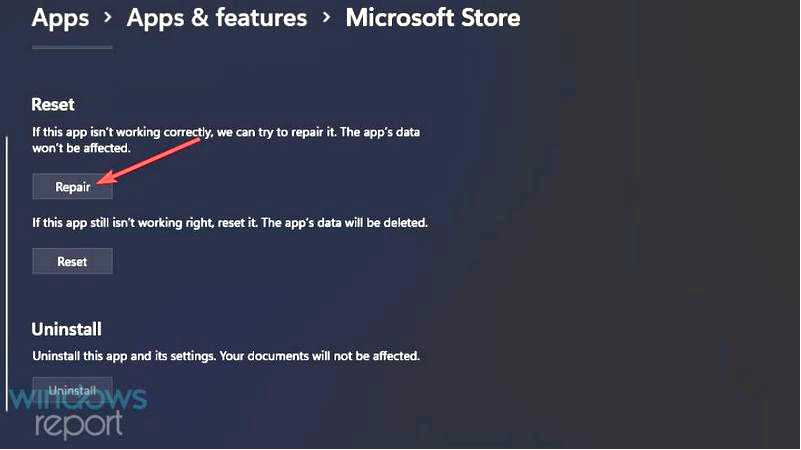 Решена ошибка 0x80073CFB Microsoft Store