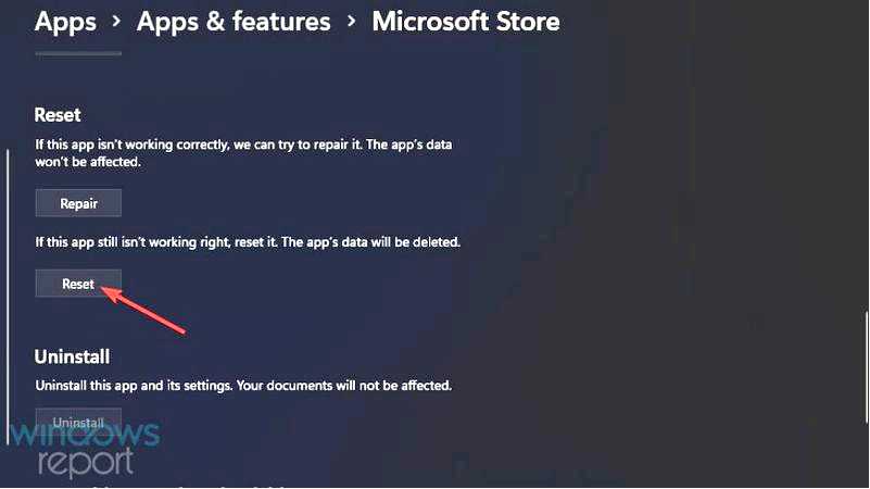 Решена ошибка 0x80073CFB Microsoft Store