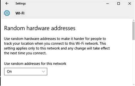 Как управлять случайными аппаратными адресами в Windows 11