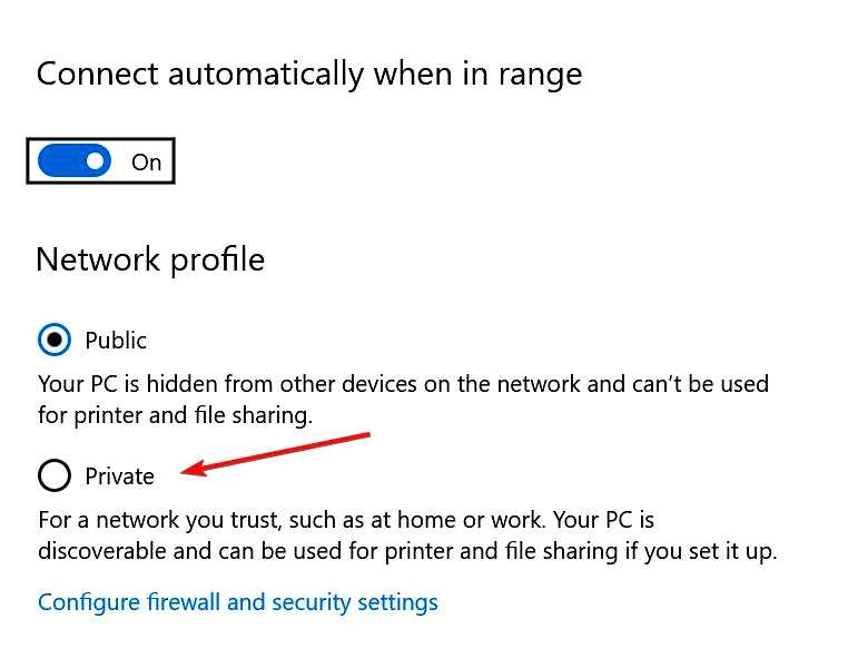 Как изменить сеть Windows 10 на частную