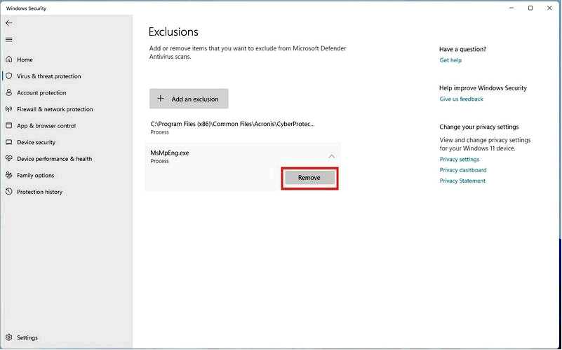 Отключите исполняемый файл службы Windows 11 Antimalware Service